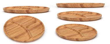 Boş kase ya da tepsi. Beyaza izole edilmiş meyve sekizleri ve fındıklar için..