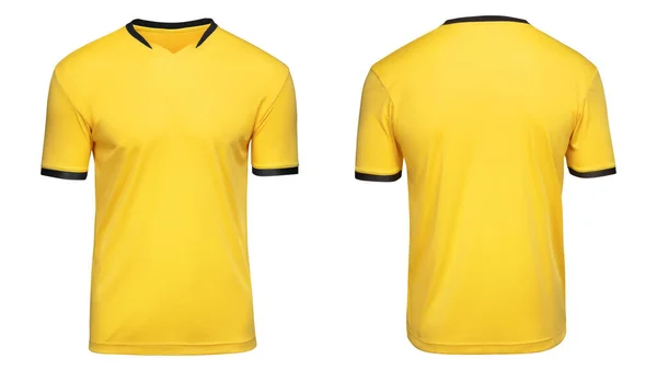 Sport voetbal uniformen geel shirt geïsoleerd op witte achtergrond — Stockfoto