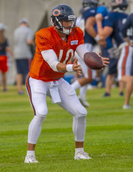 Bourbonnais Illinois Agosto 2018 Campamento Entrenamiento Chicago Bears Mitch Trubinsky —  Fotos de Stock