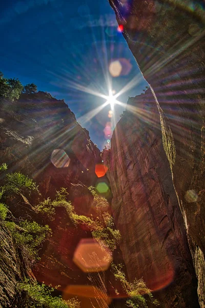 Sonnenaufgang Über Den Bergen Zion Nationalpark Utah — Stockfoto