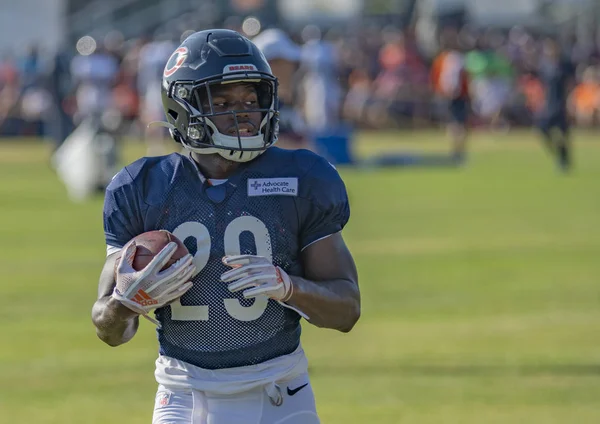 Tarik Cohen Fut Labdát Chicago Bears Edzőtábor Bourbonnais Illinois Augusztus — Stock Fotó