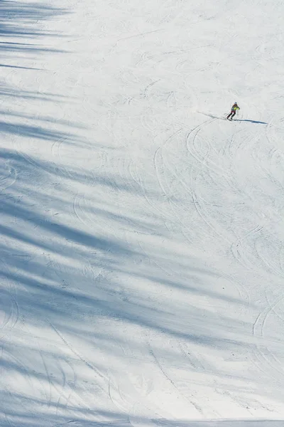 Altay'da kayak pisti yokuş aşağı, 08 Mart 2016, Gorno-Altaysk.