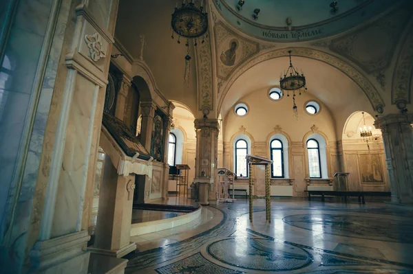 Krásný Interiér Chrámu Stylu Byzantské Architektury Město Barnaul Červenec 2017 — Stock fotografie