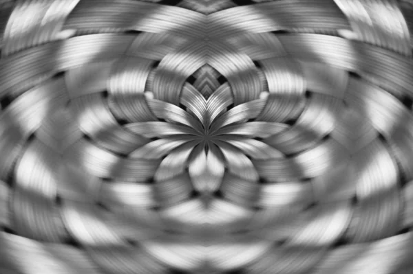 Symmetrisk Silver Metallic Flätade Konsistens Närbild Detalj Bakgrund Volym Stål — Stockfoto