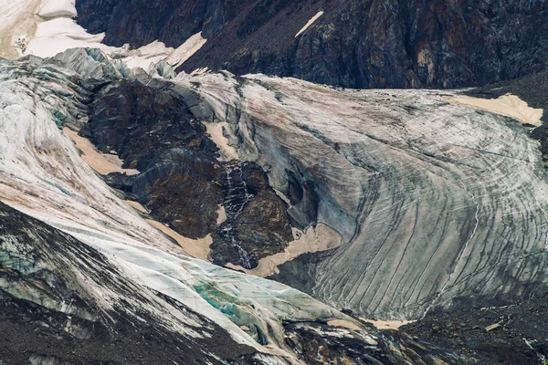 Pied Glacier Géant Incroyable Énorme Mur Naturel Rocheux Montagne Relief — Photo