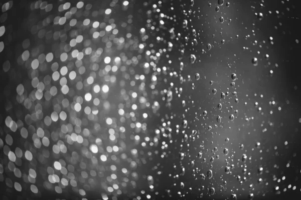 Vidrio Ventana Sucio Con Gotas Lluvia Fondo Oscuro Monocromo Atmosférico — Foto de Stock