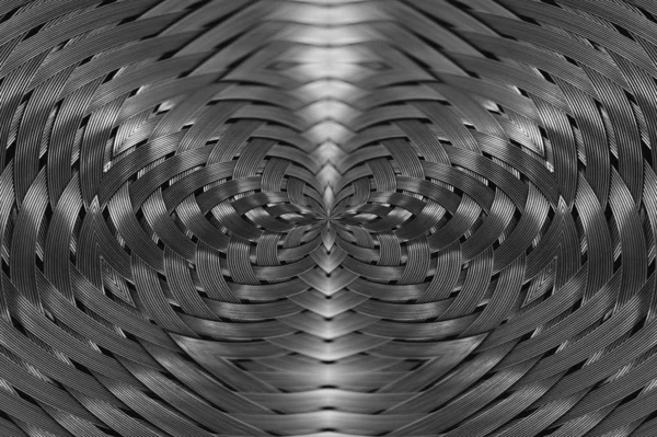 Szimmetrikus Ezüst Fém Fonott Textúra Közeli Térfogat Acél Felület Részletessége — Stock Fotó