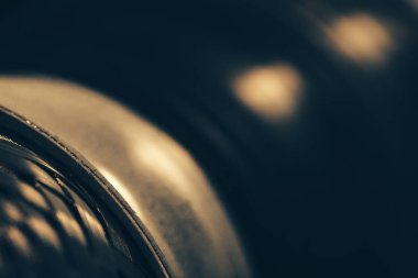 Metal round detail and its reflection. Template.