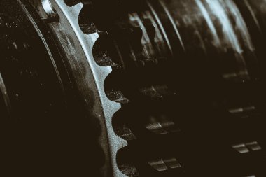 Teçhizatın tek renkli arkaplan görüntüsü. Makro fotoğrafçılıktaki otomatik bölümden sanat çalışmaları.