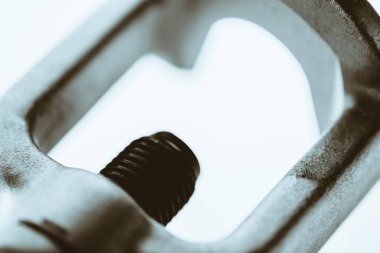 Monochrome background artwork from auto part close up. Macro photography.