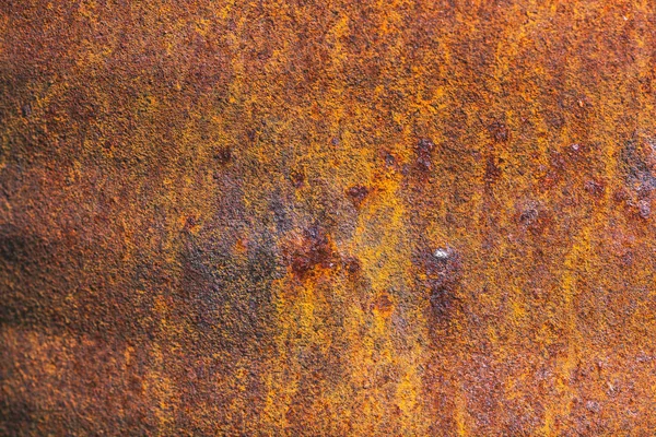 金属表面生锈 生锈的铁质感 生锈的金属背景 具有复制空间 粗氧化物板关闭 强烈的锈蚀 宏观中金属的硬衰变 钢的氧化 化学反应 — 图库照片