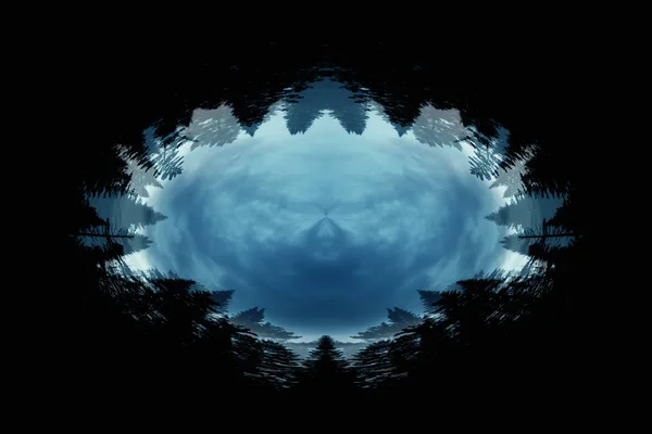 어두운 무서운 그림자에 초자연적 실루엣 할로윈 패턴닫기 으스스한 양식의 템플릿 — 스톡 사진