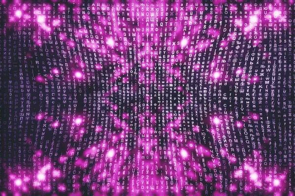 Pink Matrix Digital Background Abstract Cyberspace Concept Characters Fall Matrix — Stock Photo, Image