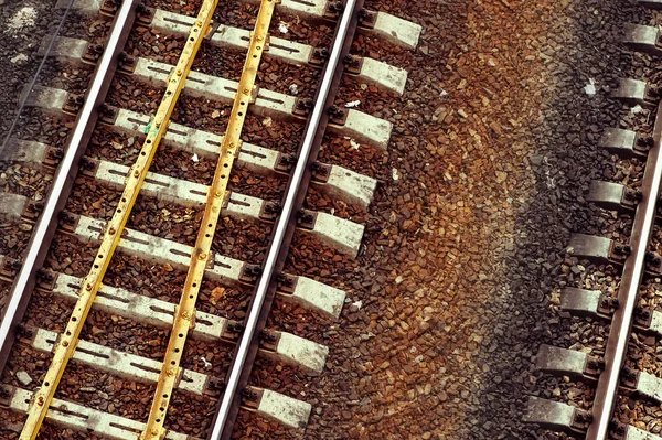Demiryolunda Hız Baş Dönmesi Kopya Alanı Ile Demiryolu Soyut Arka — Stok fotoğraf