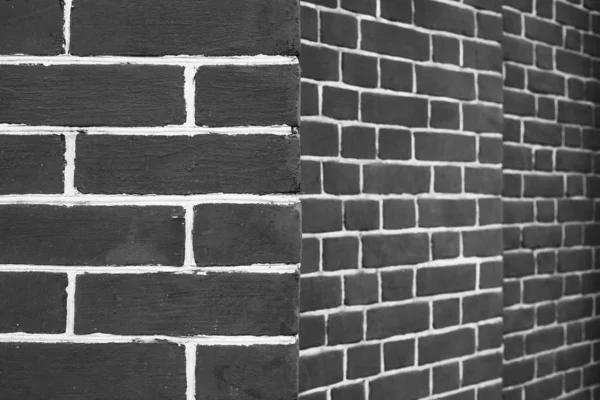 Black Brick Wall Perspective Edge Brick Wall Geometric Background Image — Stock Photo, Image