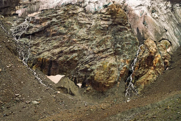 Pied Glacier Géant Incroyable Relief Rocheux Avec Neige Glace Magnifique — Photo