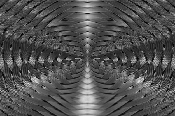 Szimmetrikus Ezüst Fém Fonott Textúra Közeli Térfogat Acél Felület Részletessége — Stock Fotó