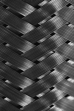 Makro metal tel örgü. Detaylı çelik doku yakın. Kopyalama alanı ile ideal metal arka plan. Parlak şablon.