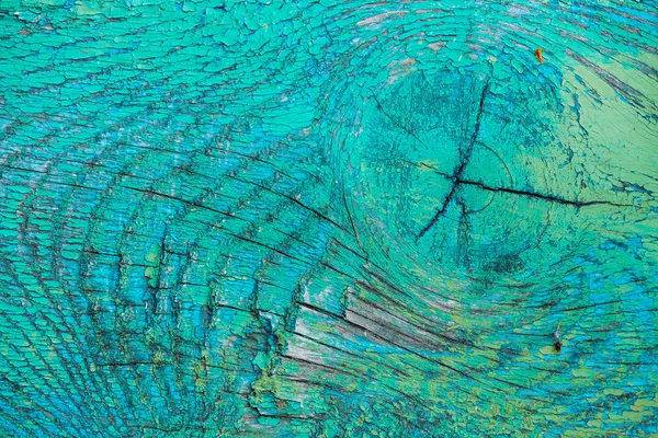 Parede Rústica Pintada Madeira Velha Com Corante Escamoso Verde Azul — Fotografia de Stock