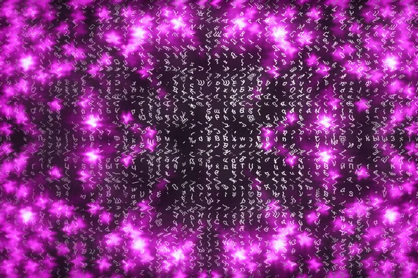 Pink Matrix Digital Background Abstract Cyberspace Concept Characters Fall Matrix — Stock Photo, Image