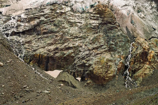 Pied Glacier Géant Incroyable Relief Rocheux Avec Neige Glace Magnifique — Photo