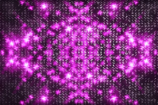 Pink Matrix Digital Background Abstract Cyberspace Concept Characters Fall Matrix — Stock Photo, Image