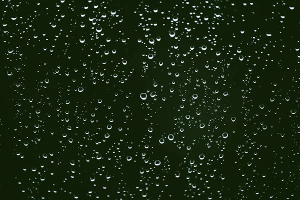 Vitre Sale Avec Gouttes Pluie Fond Vert Atmosphérique Avec Des — Photo