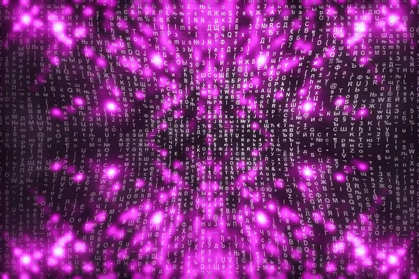 Pink Mátrix Digitális Háttér Absztrakt Kibertér Koncepció Karakterek Leesik Mátrix — Stock Fotó