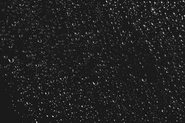 Vidrio Ventana Sucio Con Gotas Lluvia Fondo Oscuro Monocromo Atmosférico — Foto de Stock