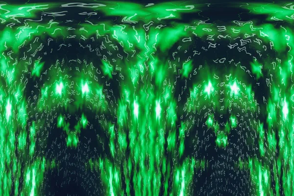 Зелено Блакитна Матриця Цифрового Фону Концепція Кіберпростору Персонажі Падають Матриця — стокове фото