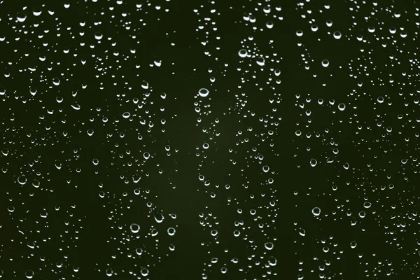 Βρόμικο Τζάμι Σταγόνες Βροχής Ατμοσφαιρικό Πράσινο Φόντο Σταγόνες Βροχής Σταγονίδια — Φωτογραφία Αρχείου