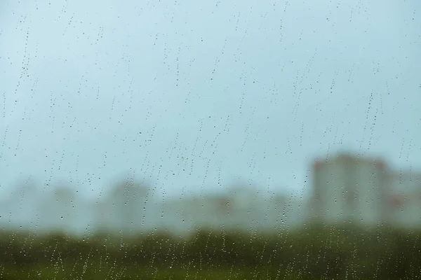 Vidrio Sucio Con Gotas Lluvia Como Fondo — Foto de Stock