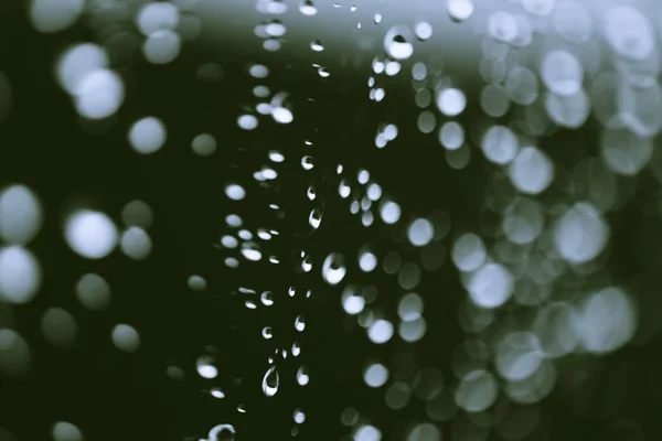 Fundo Azul Atmosférico Com Gotas Chuva — Fotografia de Stock