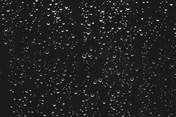 Brudne Szkło Okienne Kroplami Deszczu Atmosferyczne Monochromatyczne Ciemne Tło Raindrops — Zdjęcie stockowe