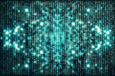 turkuaz matris dijital arkaplan, bozuk siber uzay kavramı