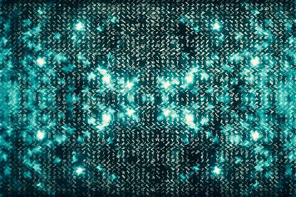 Turquoise Matrix Digital Background 사이버 — 스톡 사진