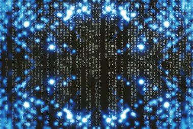 Mavi matris dijital arkaplan, soyut siber uzay kavramı