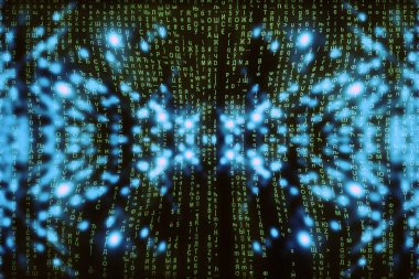 Mavi matris dijital arkaplan, sanal gerçeklik tasarımı