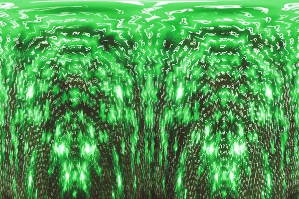 Green Matrix Digital Background Distorted Cyberspace Concept Characters Fall Matrix — Stock Photo, Image