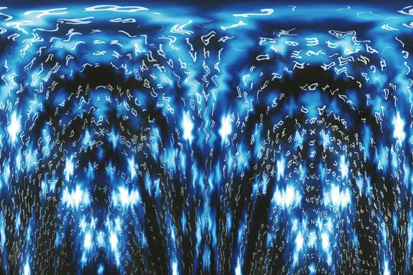 Синій Матричний Цифровий Фон Концепція Кіберпростору Персонажі Падають Матриця Потоку — стокове фото