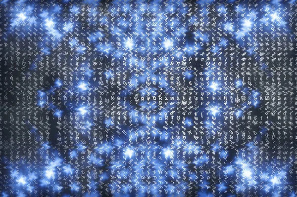 Blue Matrix Digital Background Abstract Cyberspace Concept Characters Fall Matrix — Stock Photo, Image