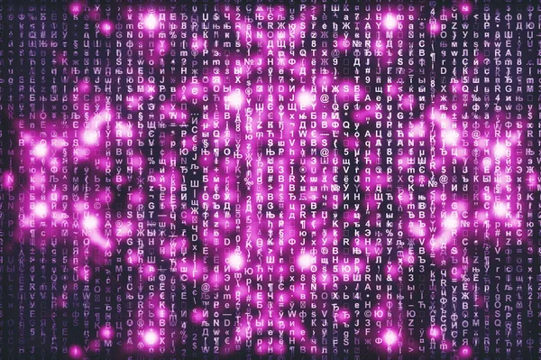 Pink Matrix Digital Background Abstract Cyberspace Concept Characters Fall Matrix — Stock Photo, Image