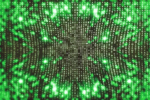 Πράσινο Matrix Ψηφιακό Φόντο Αφηρημένη Ιδέα Του Κυβερνοχώρου Χαρακτήρες Πέφτουν — Φωτογραφία Αρχείου