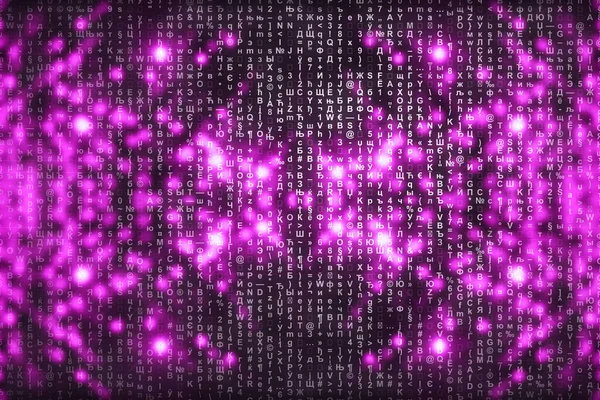 Pink Matrix Digital Background Abstract Cyberspace Concept Characters Fall Matrix — Stock Photo, Image