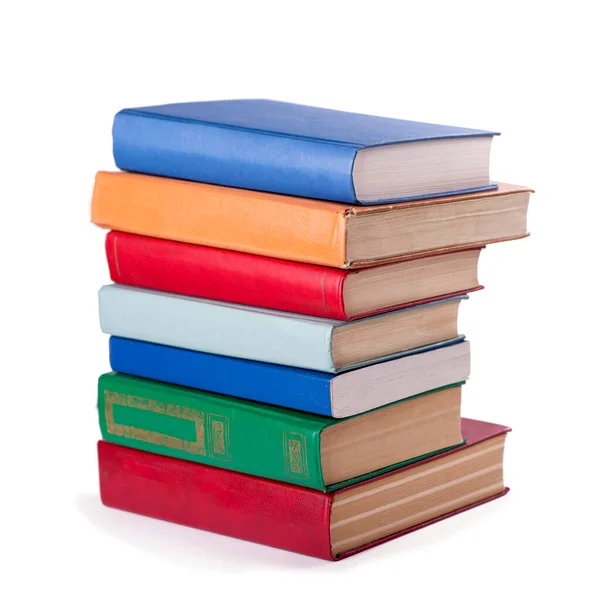 Stack Old Books Isolated White — Stock Photo, Image