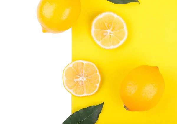 Mise Page Créative Citron Pose Plate Concept Alimentaire — Photo