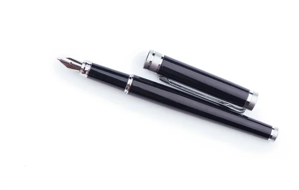 Black Ballpoint Pen White Background — Stock Photo, Image