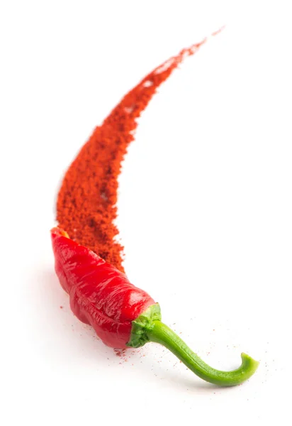 Czerwone Chili Pieprz Papryka Izolowane Białym Tle — Zdjęcie stockowe