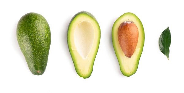 avocado, clipping path, isolated on white background full depth of field