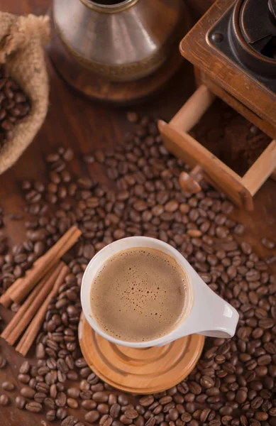 Fried Bright Smoky Grains Coffee Beans Background — Stock Photo, Image